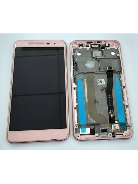 Pantalla lcd para Asus ZenFone 3 ZE520KL mas tactil rosa mas marco rosa calidad premium