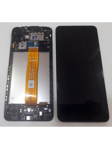 Pantalla lcd para Samsung A12 SM-A125F GH82-24491A mas tactil negro mas marco negro Service Pack Premium