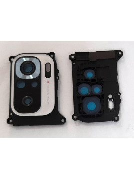 Carcasa sujecion para Xiaomi Redmi Note 10S mas cristal camara blanco calidad premium