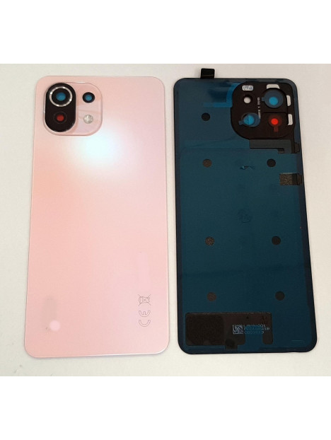 Tapa trasera o tapa bateria rosa para Xiaomi MI 11 Lite mas cubierta camara