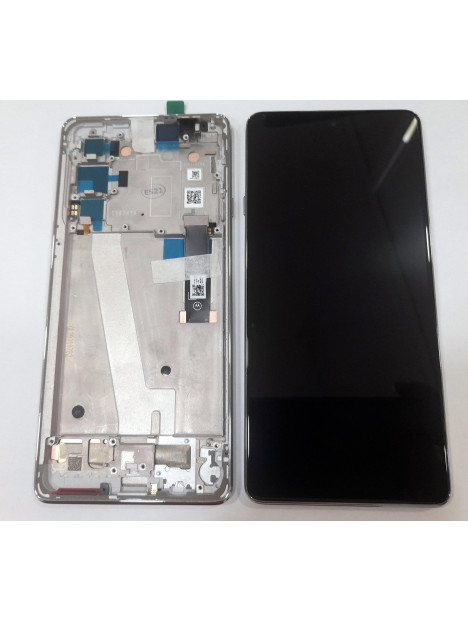 Pantalla lcd para Motorola Edge 20 XT2143-1 5D68C19194 mas tactil negro mas marco blanco Service Pack Premium