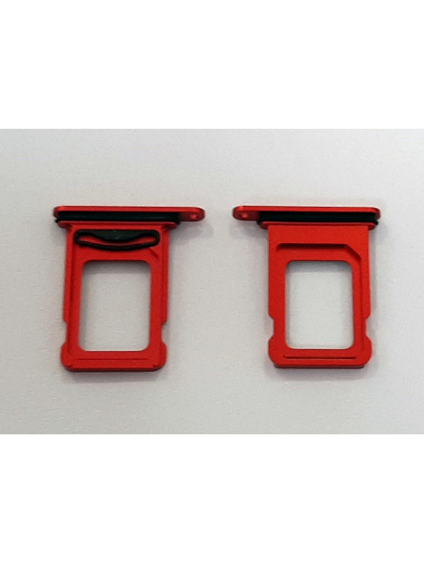 Soporte o bandeja dual sim roja para IPhone 13 calidad premium