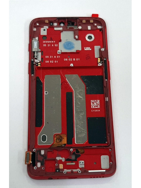 Pantalla oled para Oneplus 6 mas tactil negro mas marco rojo compatible