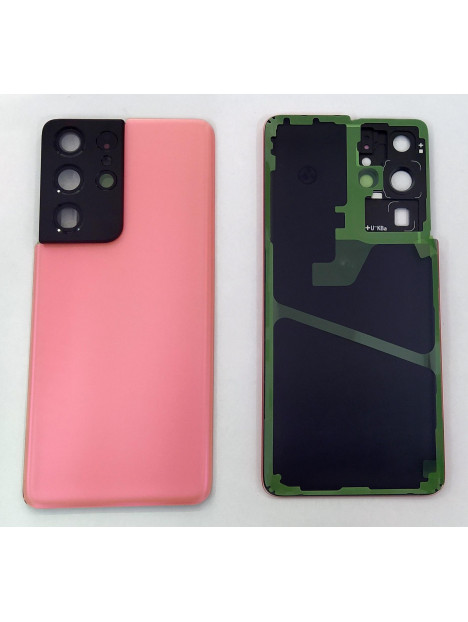 Tapa trasera o tapa bateria rosa para Samsung Galaxy S21 Ultra SM-G998 mas cubierta camara
