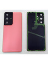 Tapa trasera o tapa bateria rosa para Samsung Galaxy S21 Ultra SM-G998 mas cubierta camara