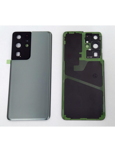 Tapa trasera o tapa bateria gris para Samsung Galaxy S21 Ultra SM-G998 mas cubierta camara