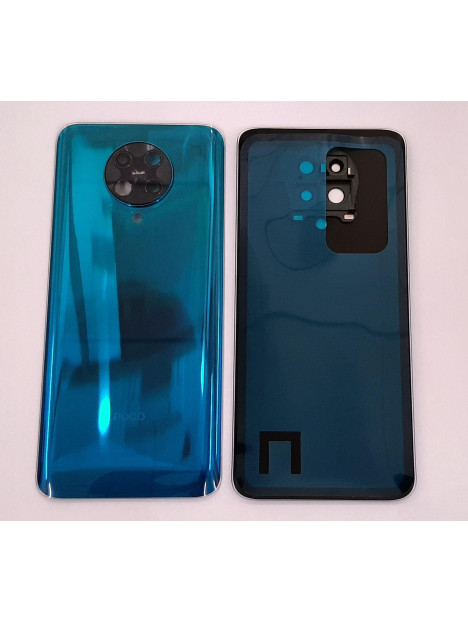 Tapa trasera o tapa bateria azul neon para Xiaomi Pocophone F2 Pro / Redmi K30 Pro mas cubierta camara