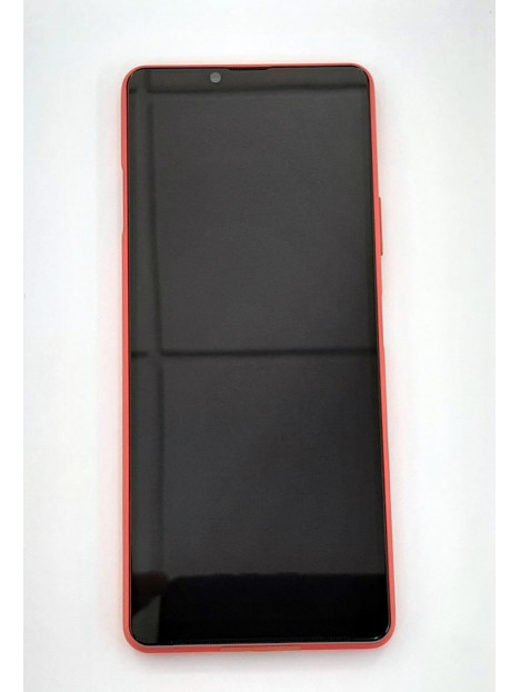 Pantalla lcd para Sony Xperia 10 III PDX-213 mas tactil negro mas marco rojo calidad premium