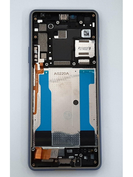 Pantalla lcd para Sony Xperia 10 III PDX-213 mas tactil negro mas marco azul calidad premium