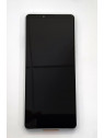 Pantalla lcd para Sony Xperia 10 III PDX-213 mas tactil negro mas marco blanco calidad premium