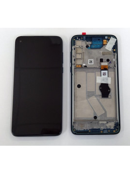 Pantalla LCD para Motorola moto g8 power mas tactil negro mas marco azul oscuro calidad premium