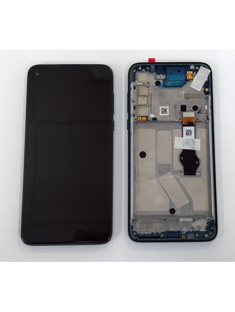 Pantalla LCD para Motorola moto g8 power mas tactil negro mas marco azul oscuro calidad premium
