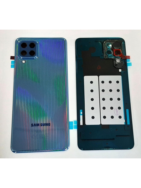 Tapa trasera o tapa bateria azul claro mas cubierta camara para Samsung Galaxy M32 SM-M325F 2021 service pack