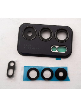 set 3 lente camara mas cubierta camara negra para Oppo Reno 6 5g calidad premium