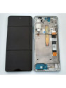 Pantalla lcd para Motorola Moto G200 mas tactil negro mas marco azul claro Service Pack