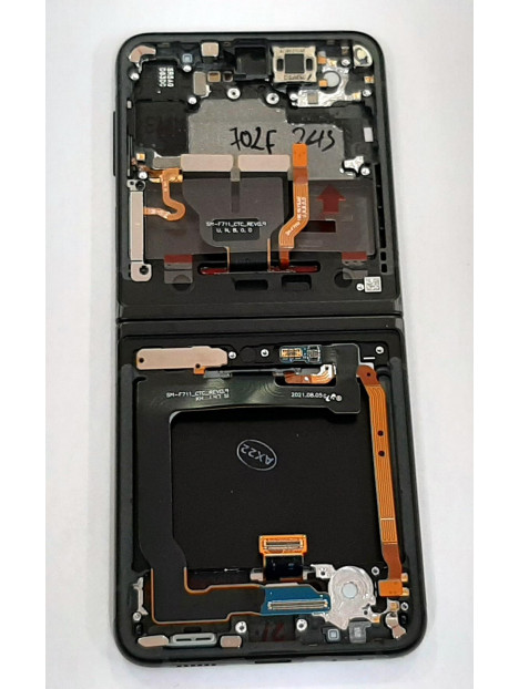 Pantalla lcd para Samsung Galaxy Z Flip 3 5G F711 GH82-27243A mas tactil negro mas marco negro Service Pack