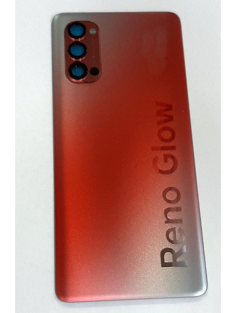 Tapa trasera o tapa bateria roja para Oppo Reno 4 Pro 5G mas cubierta camara