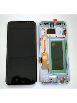 Pantalla lcd para Samsung Galaxy S8 G950F SM-G950F mas tactil negro mas marco purpura calidad premium