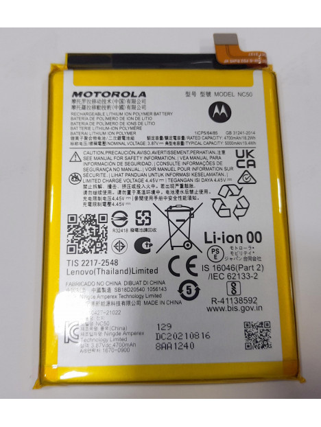Bateria NC50 5000mAh para Motorola Moto G41 5G SB18D20540 Service Pack