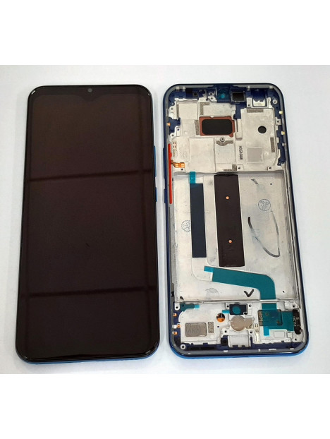 Pantalla oled para Xiaomi Mi 10 Lite 5G mas tactil negro mas marco azul compatible