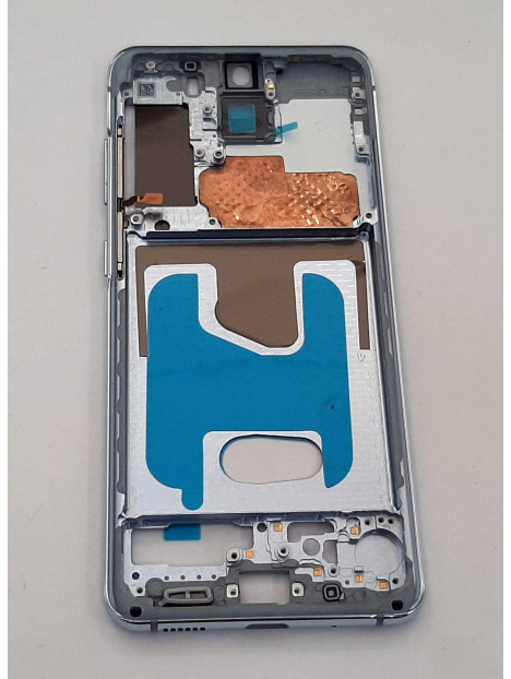 Carcasa central o marco azul para Samsung Galaxy S20 S20 5G SM-G980F SMG980 G980F SM-G981F SMG981 G981F calidad pre