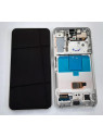 Pantalla lcd para Samsung Galaxy S22 SM-S901 GH82-27520B mas tactil negro mas marco phantom blanco Service Pack