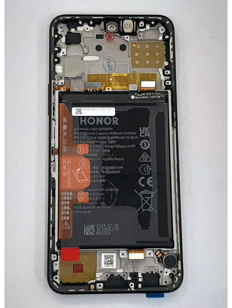 Pantalla lcd para Huawei Honor X8 0235ABUY mas tactil negro mas marco azul Service Pack