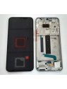 Pantalla lcd para Xiaomi Mi 10 Lite 5G 56000500J900 mas tactil negro mas marco plata Service Pack