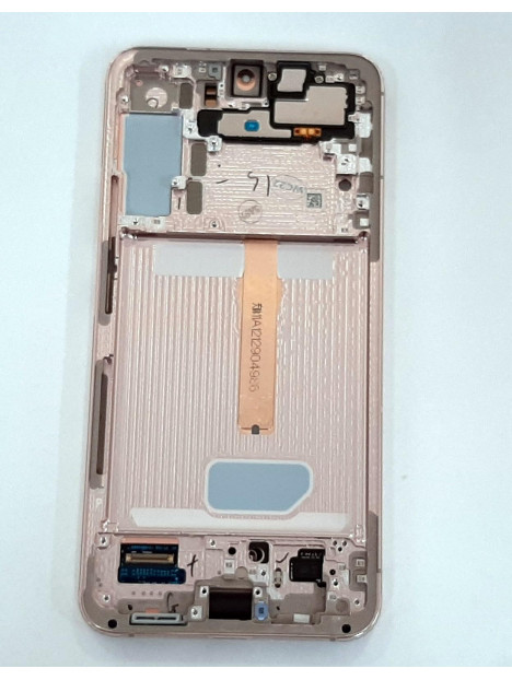 Pantalla lcd para Samsung Galaxy S22 Plus SM-S906U GH82-27500D mas tactil negro mas marco rosa dorado Service Pack