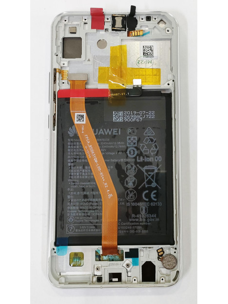 Pantalla lcd para Huawei P Smart Plus Nova 3i INE-LX1 02352BUK mas tactil negro mas marco plata mas bateria Service