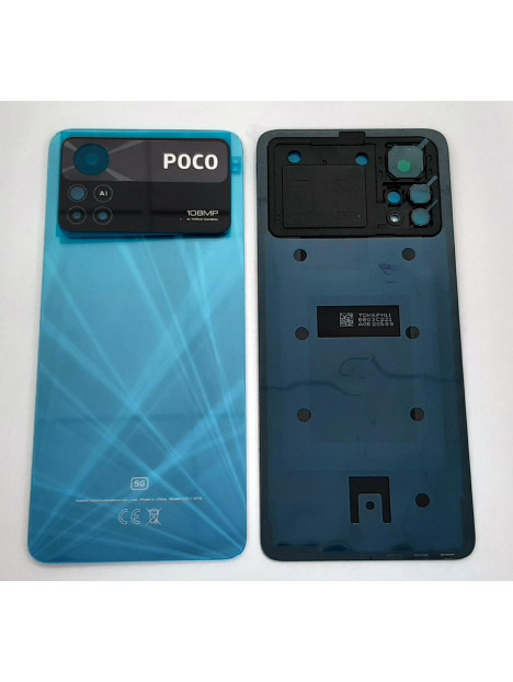 Tapa trasera o tapa bateria azul para Xiaomi Poco X4 Pro mas cubierta camara