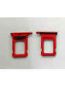 Soporte o bandeja dual sim rojo para IPhone 14 calidad premium