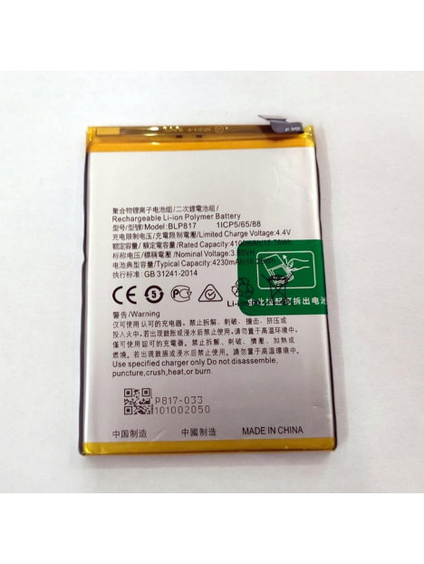 Bateria BLP817 4230mAh para Oppo A15 CPH2185 Oppo A15S CPH2179