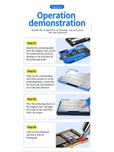 Aixun AX-Z12 4 en 1 base mágnetica de soldadura para placa reballing