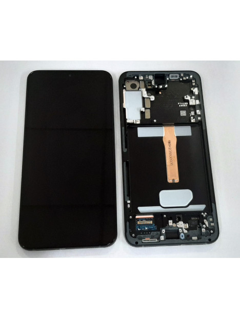 Pantalla lcd para Samsung Galaxy S22 Plus SM-S906U GH82-27500E mas tactil negro mas marco gris Service Pack