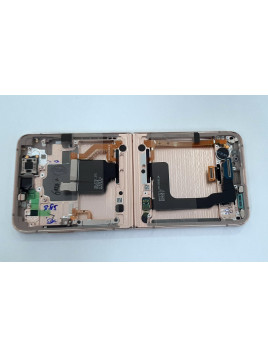 Pantalla lcd para Samsung Galaxy Z Flip 4 SM-F721 GH82-29440C mas tactil negro mas marco rosa Service Pack