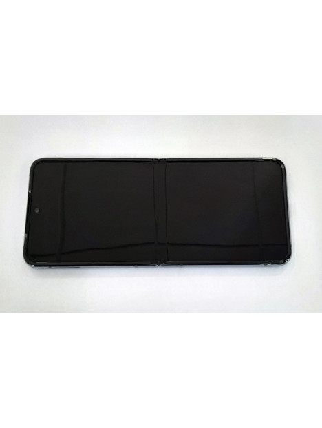 Pantalla lcd para Samsung Galaxy Z Flip 4 SM-F721 GH82-29440D mas tactil negro mas marco azul Service Pack