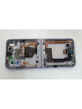 Pantalla lcd para Samsung Galaxy Z Flip 4 SM-F721 GH82-29440D mas tactil negro mas marco azul Service Pack