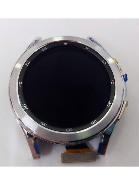 Pantalla lcd para Samsung Watch 4 Classic 42mm R880 R885 mas tactil negro mas marco plata calidad premium