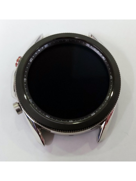 Pantalla lcd para Samsung Galaxy Watch 3 45mm R840 R845 mas tactil negro mas marco plata calidad premium