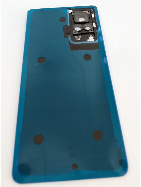 Tapa trasera o tapa bateria azul plata para Vivo X60 Pro V2046 mas cubierta camara