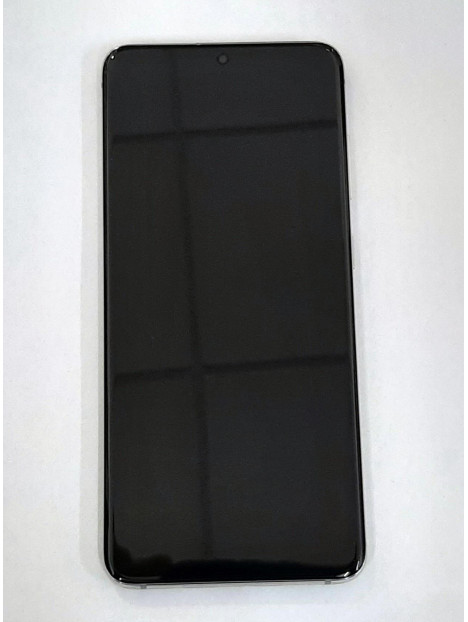 Pantalla lcd para Samsung Galaxy S20 SM-G980F SM-G981F GH82-22123B mas tactil negro mas marco blanco Service Pack