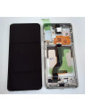 Pantalla lcd para Samsung Galaxy S20+ S20 PLUS SM-G986F GH82-22145B mas tactil negro mas marco blanco Service Pack