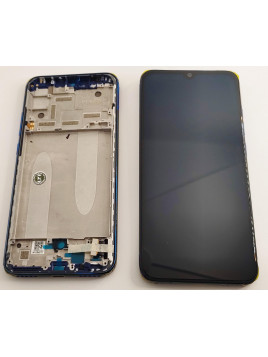 Pantalla lcd para Xiaomi Mi A3 Mi CC9e mas tactil negro mas marco azul Service Pack