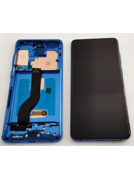 Pantalla oled para Samsung Galaxy S20 Plus S20+ G985 G986 5G mas tactil negro mas marco azul oscuro compatible