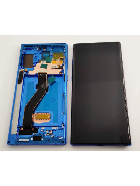 Pantalla oled para Samsung Galaxy Note 10 Plus N975 mas tactil negro mas marco azul compatible