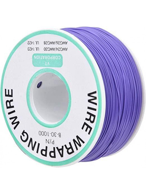 Hilo alambre wrapping purpura DM-30-1000 AWG30 bobina 250m 0.20mm