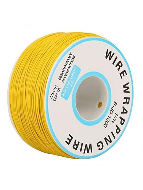 Hilo alambre wrapping amarillo DM-30-1000 AWG30 bobina 250m 0.20mm