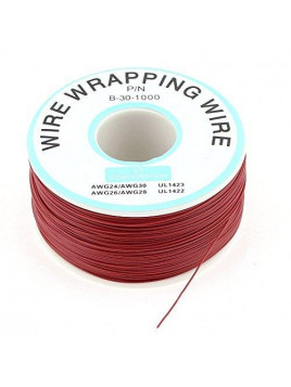 Hilo alambre wrapping rojo DM-30-1000 AWG30 bobina 250m 0.20mm