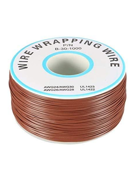 Hilo alambre wrapping marron DM-30-1000 AWG30 bobina 250m 0.20mm